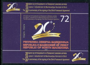 272 - NORTH MACEDONIA 2021- The Ohrid Framework Agreement - MNH Souvenir Sheet