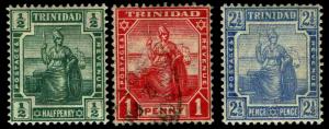 1909 Trinidad #105-07 Ordinary Paper - OGLH & Used - VF - $40.25 (ESP#3295)