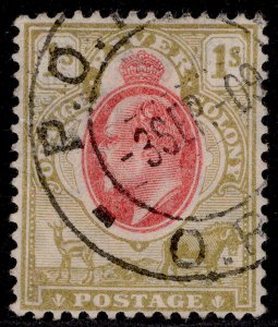 SA - Orange Free State EDVII SG150, 4d scarlet & sage-green, FINE USED. Cat £28.