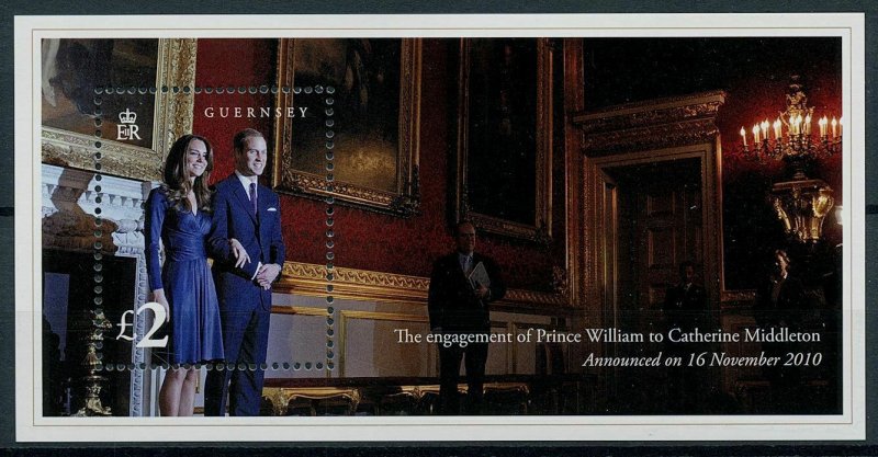 Guernsey 2011 MNH Royalty Stamps Prince William & Kate Royal Engagement 1v M/S