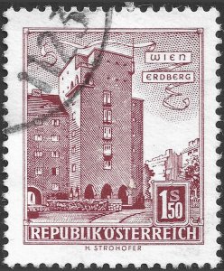 Austria #623  Used - 1.5s Erdberg, Vienna (1958)