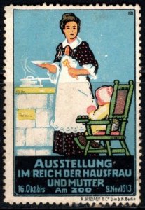 1913 Germany Poster Stamp Exhibition At Zoo Realm of the Housewife And Mother