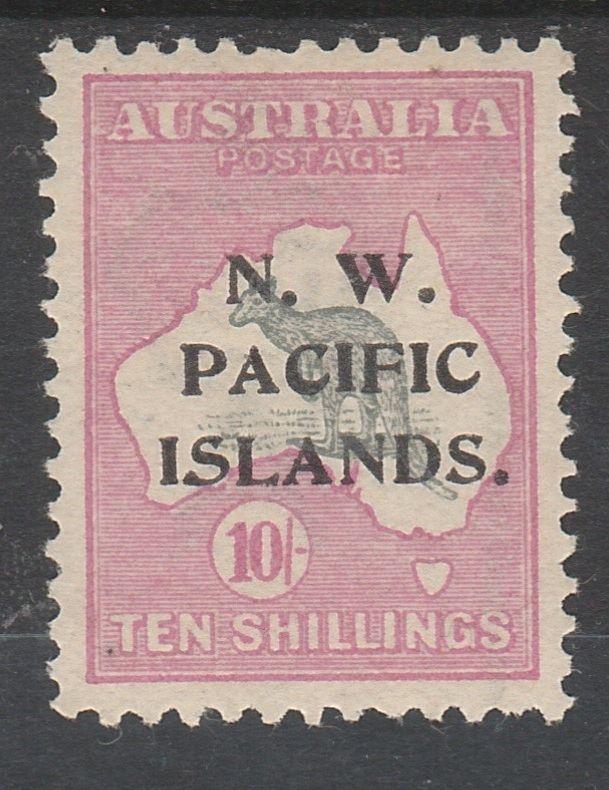 NWPI NEW GUINEA 1915 KANGAROO 10/- TYPE B 1ST WMK 