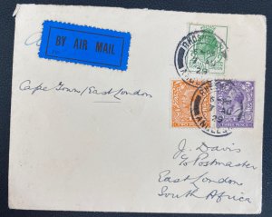 1929 England Early Airmail Cover To East London South Africa