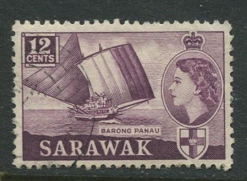 Sarawak -Scott 203 - QEII Definitives - 1955 - FU - Single 12c Stamp