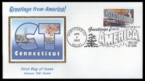 #3567 Greetings From Connecticut Colorano FDC