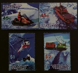Australian Antarctic Territory  #L107-10 MNH set, modes of transport,issued 1998