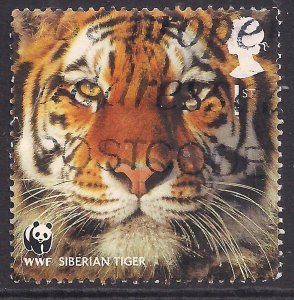 GB 2011 QE2 1st Class 50th Anniv. WWF ' Siberian Tiger' used SG 3164 ( C1068 )