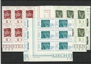 Liechtenstein 1965 Mint Never Hinged Stamp Set Blocks Ref 28590