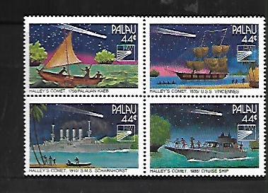 PALAU, 95-98, MNH, SS, BLOCK OF 4, HALLEY'S COMET