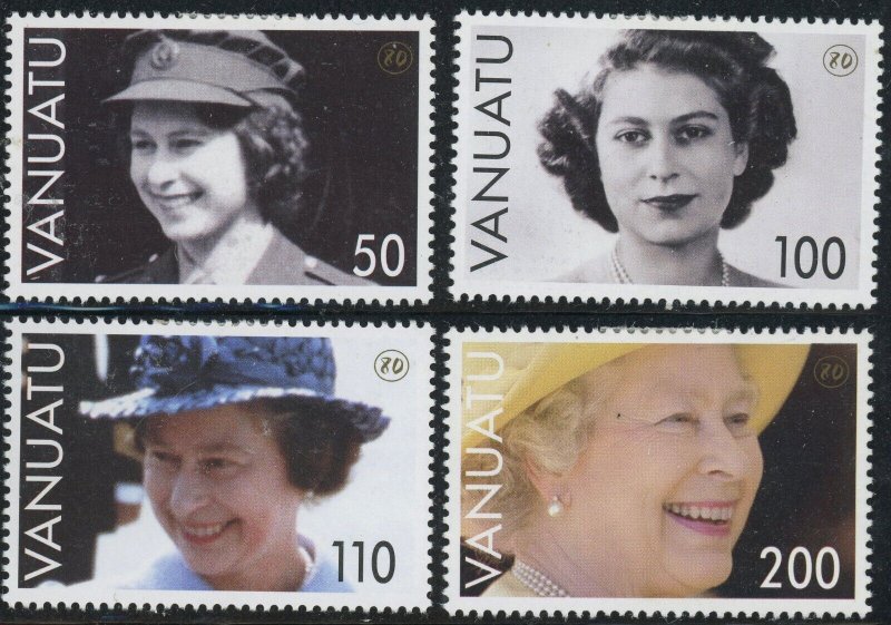 Vanuatu #880-883 Queen Elizabeth II 80th Birthday Postage Stamps  2006 Mint LH