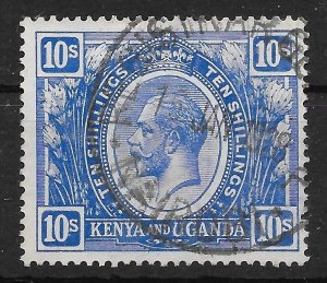 KENYA, UGANDA & TANGANYIKA SG94 1922 10/= BRIGHT BLUE USED (s)