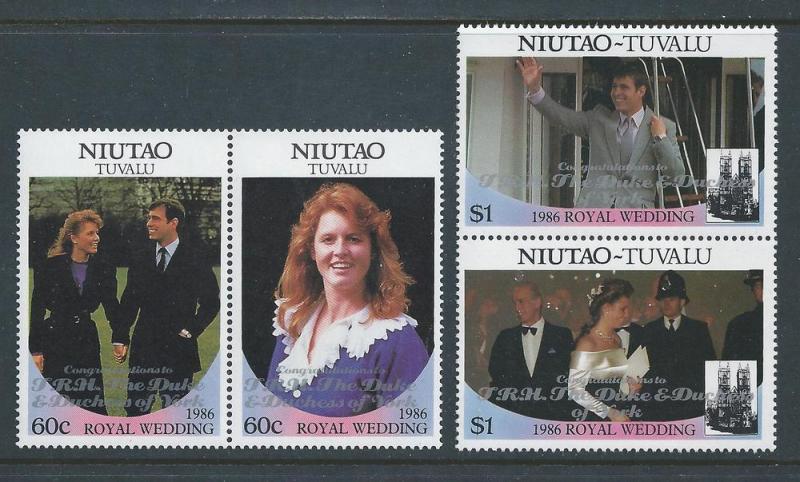 Tuvalu-Niutao #54-5 NH Andrew & Sarah Ovptd. Congratulat...