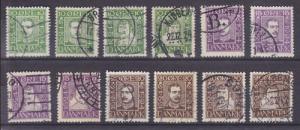 Denmark Sc 164-175 used 1924 Danish PO 300th Anniv.