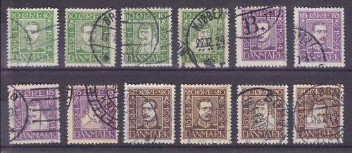 Denmark Sc 164-175 used 1924 Danish PO 300th Anniv.