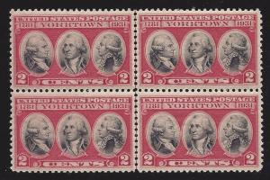 703 Mint,OG,NH... Block of 4 with Vertical Centerline