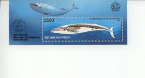 1994 Indonesia Blue Whale Skeleton SS (Scott 1588A) MNH