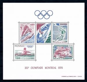 [65822] Monaco 1976 Olympic Games Montreal Gymnastics Boxing Diving Sheet MNH