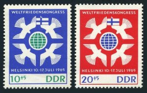 Germany-GDR B132-B133 two sets, MNH. World Peace Congress, Helsinki, 1963. Dove.