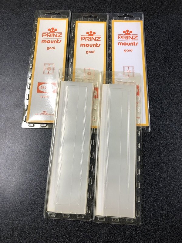 Prinz Scott Stamp Mount Clear (Pack of 15) (43x215mm) STRIP  Group Of 5 