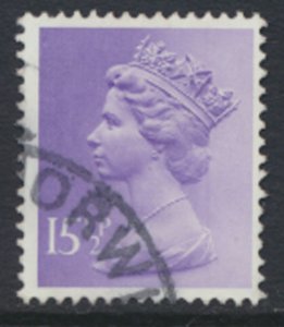 GB  Machin 15½p X948   Phosphor paper  Used  SC#  MH93  see scan and details