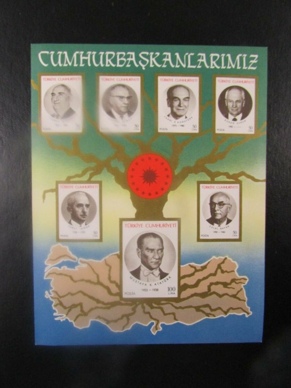 1987 Turkey Sc# 2396 Presidents  MNH Souvenir Sheet