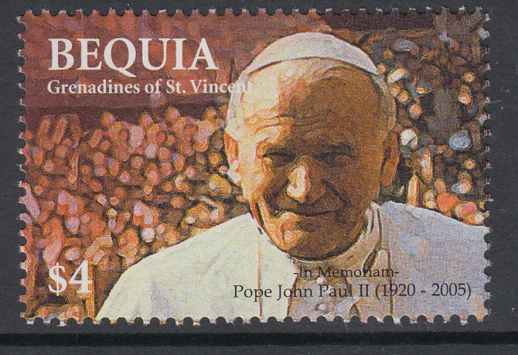 St Vincent Grenadines Bequia 360 Pope John Paul II MNH VF