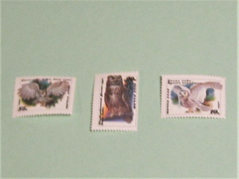 Russia - 5871-73, MNH Set. Owls. SCV - $2.50