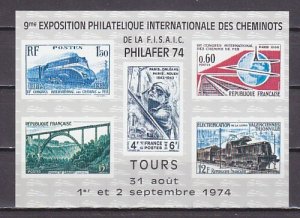 France, 1-2/SEPT/74 (th Stamp Expo lLabel. Trains shown.