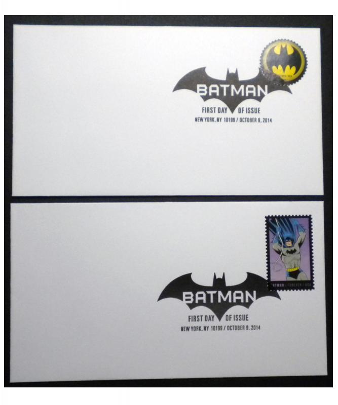 United States FDC 2014 Batman 2 Unaddressed First Day Covers Set # 1