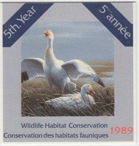 Canada - #FWH5 1989 Wildlife Conservation Stamp Booklet - Snow Geese