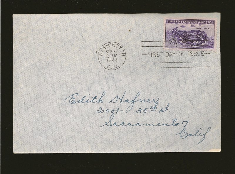 USA 925 Corregidor Philippines 1944 First Day Cover