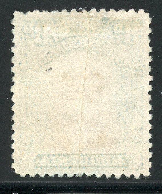 RHODESIA SCOTT#128a PERF 15  USED WITH PRE-PRINTING PAPER BEND