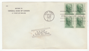 USA First Day Cover # 1209 - Andrew Jackson - Block of Four