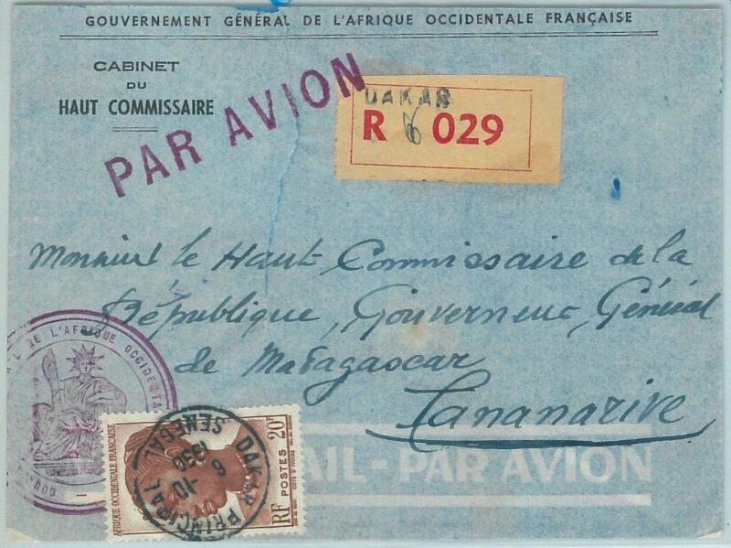 67331 -  Afrique Occidental SENEGAL - Postal History: COVER to MADAGASCAR 1950