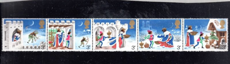 GREAT BRITAIN #713a 1973 CHRISTMAS MINT VF NH O.G S/5