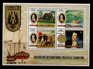 COOK ISLANDS QEII SG MS1078, 1983 Stampex exhibition mini sheet, NH MINT.