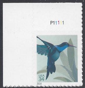 #4857 34c Hummingbird Postcard Rate Stamp P# Mint NH