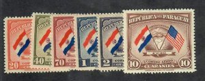 Paraguay;  Scott C147-C151, C153; 1945; Unused; NH