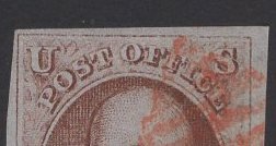 US Stamp #1 (e) Rare Double Transfer SSCV $1750
