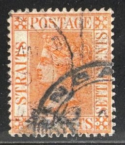 MALAYA 1883 STRAITS SETTLEMENTS QV 32c CA USED SG#70 M5642a#