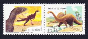 Brazil Dinosaurs 2v pairs SG#2483-2484 SC#2319a CV£70+