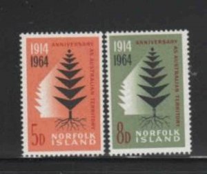 NORFOLK ISLAND #66-67 1967 SYMBOLIC PINE TREE MINT VF NH O.G