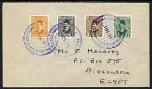 Egypt 1929 Ship cover to Alexandria bearing Fuad 1m, 2m, ...