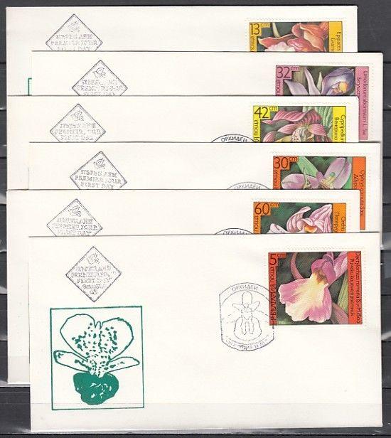 Bulgaria, Scott cat. 3140-3145. Orchids issue. First day covers.