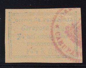 Venezuela Carupano 1902 50c Green/Yellow No Hal Estampillas” Used. Scott 4