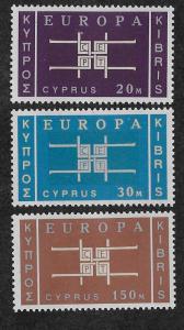 CYPRUS SC# 229-31 FVF/MOG 1963