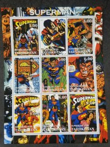 *FREE SHIP Tajikistan Superman 2001 Shazam Animation Cartoon Comic (sheetlet MNH
