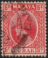 Perak SG#92 Used - 1935 6c.  - Sultans