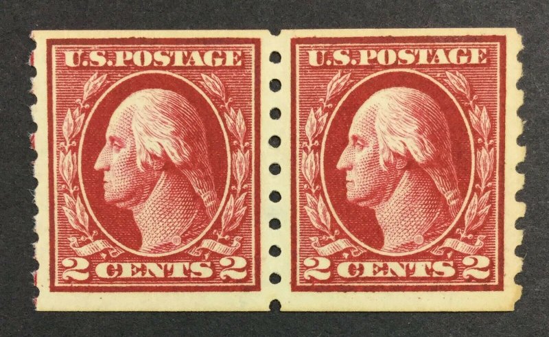 MOMEN: US STAMPS #393 PAIR MINT OG NH LOT #38227